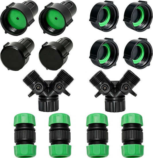 Cuckoo Hose Splitter 2 Way 1/2"Soaker Hose Repair Fittings Kit Irrigation System Connectors Set Adapter 2Pack(Hose Y Splitter)