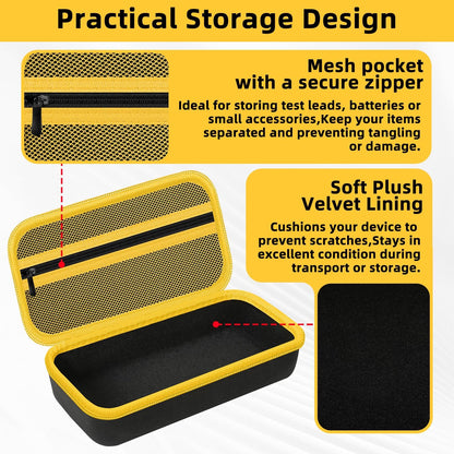 Carrying Case for Fluke 15B+/17B+/Fluke 101/117/115/116/114/113/177/179/233/106/107 Multimeter Testers and Accessories, Multimeter Storage Bag Organizer Box -Black (Case Only)