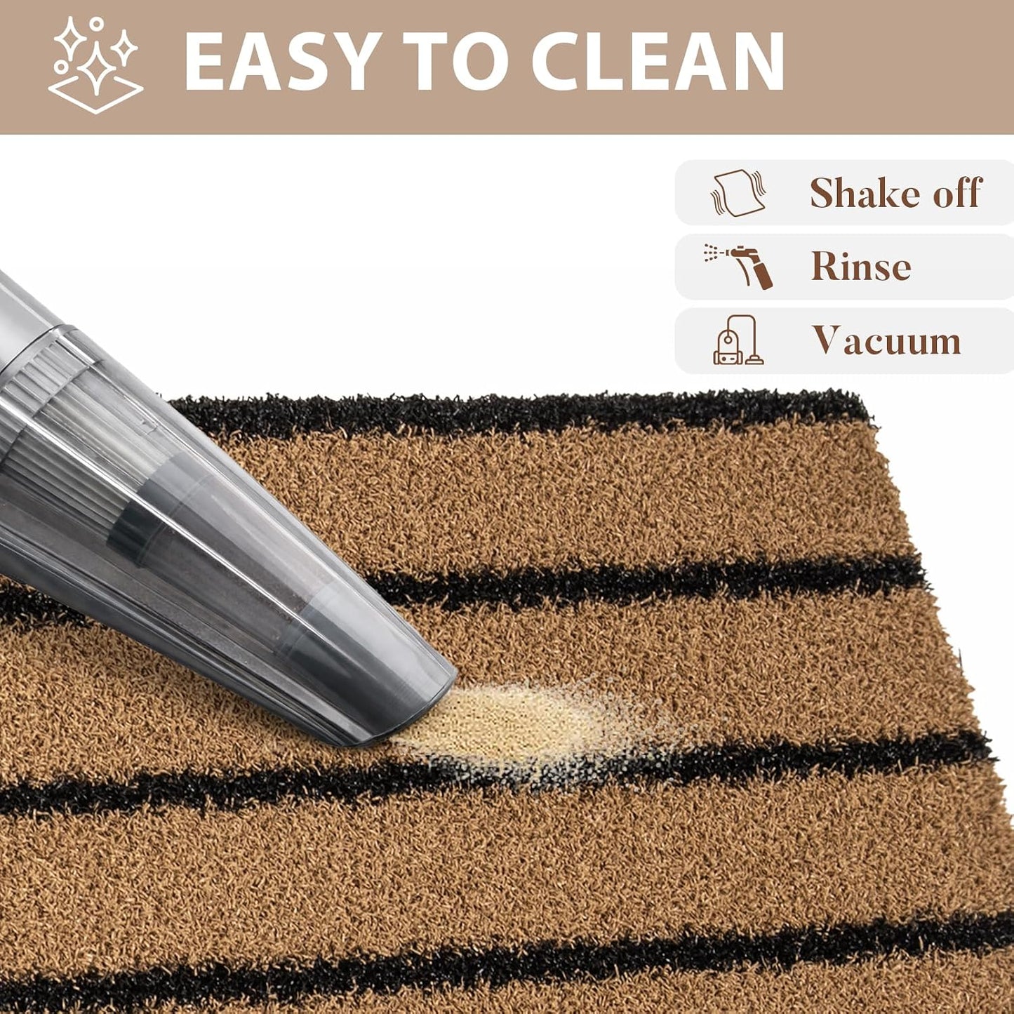 Outdoor Front Door Mat 32" x 48", Dirt Trapping Outside Entrance Rug, Non Slip Shoe Scraper, Heavy Duty Commercial Rug for Patio, Garage, Traffic Area, Office, Roll Packing