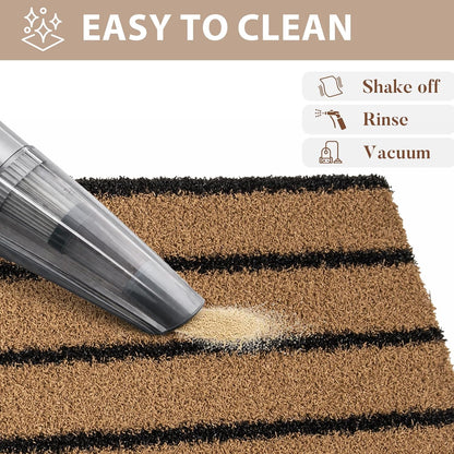 Outdoor Front Door Mat 32" x 48", Dirt Trapping Outside Entrance Rug, Non Slip Shoe Scraper, Heavy Duty Commercial Rug for Patio, Garage, Traffic Area, Office, Roll Packing