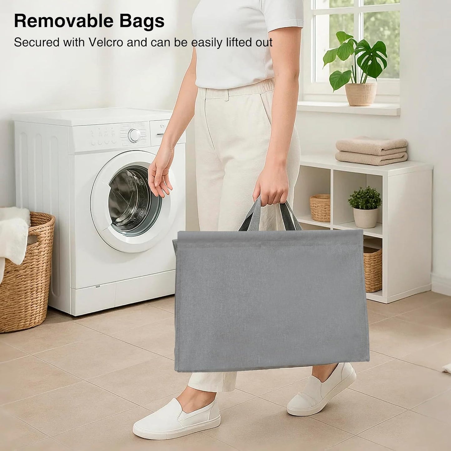 STO STO 3-Tier Vertical Laundry Hamper with Wheels, 120L Rolling Laundry Sorter with 3 Removable Breathable Mesh Bags, Rust-Resistant Steel Frame for Small Spaces, Apartment, Dorm, Black Mesh