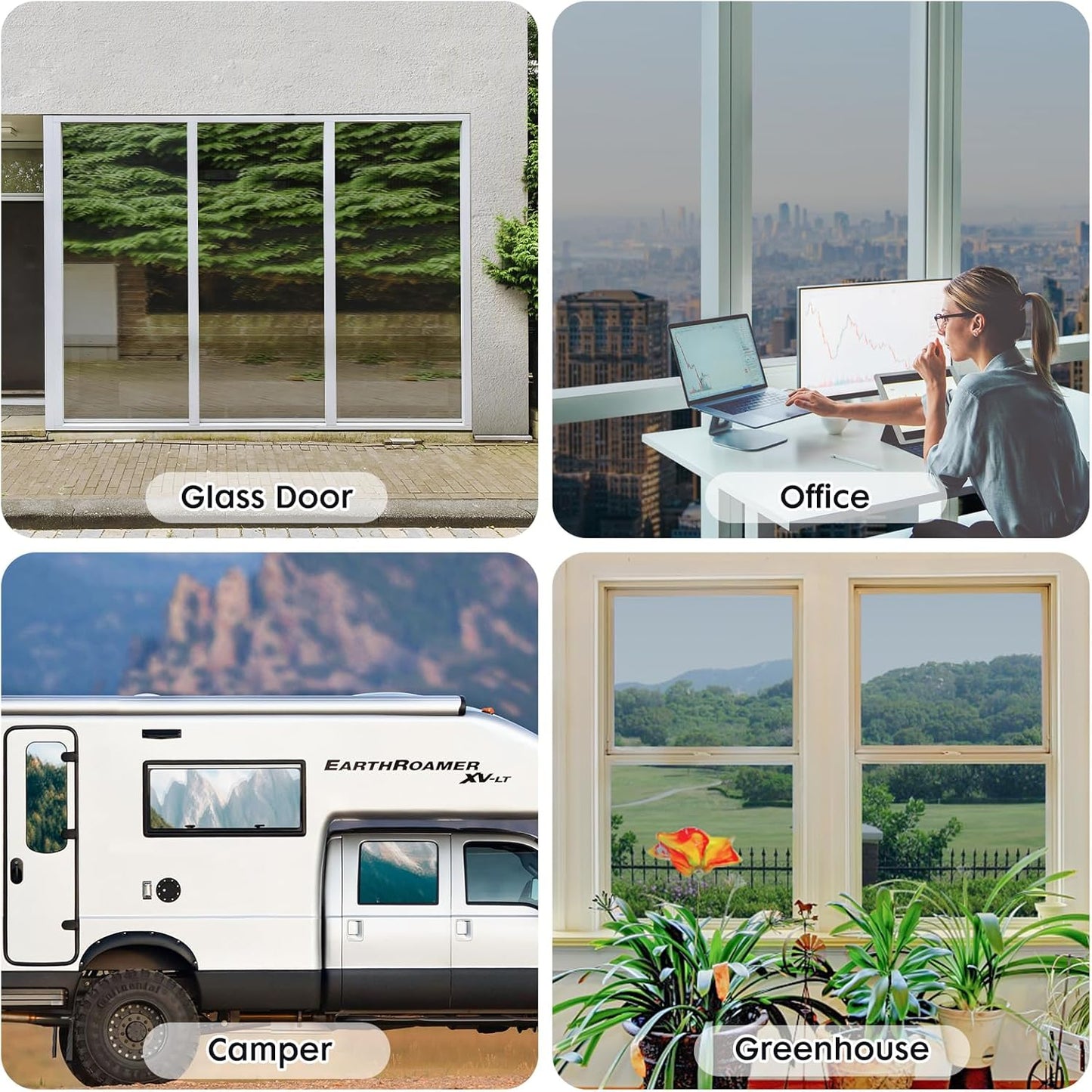 LUTE Reeded Glass Window Privacy Film, Frosted Glass Film, Removable 3D Decorative Decals Sun Blocking Anti UV Door Window Cover, No Glue Static Cling Vinyl for Bathroom Home Office, 17.5" x 78.7"