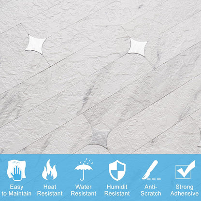 Peel and Stick Backsplash Tile, 10 Sheets Waterproof PVC Wall Tiles for Kitchen Bathroom, Thick Self Adhesive Stick on Backsplash, Covers 9.67 Sq.Ft