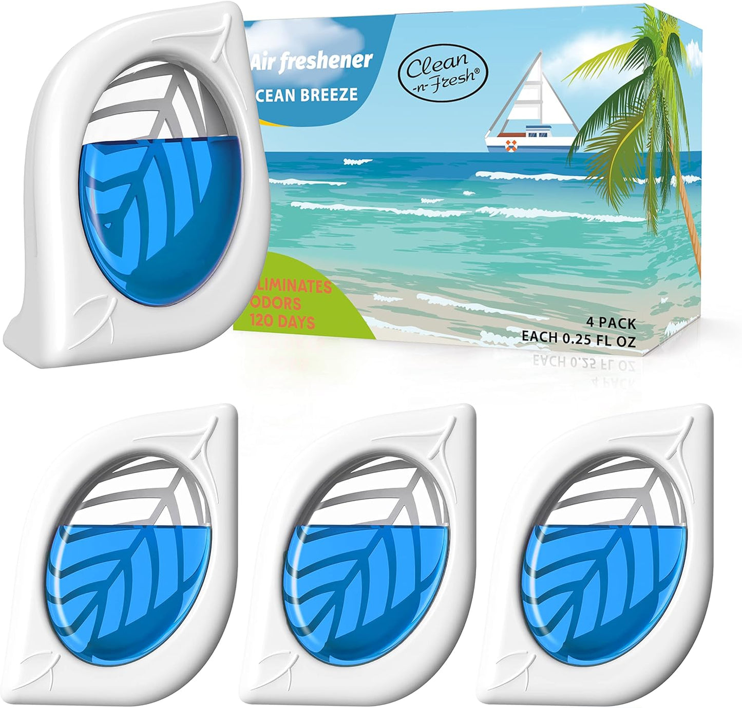 Air Freshener for Home, 4 Pack, Eucalyptus & Mint, Odor Eliminator for Small Area Closets Bathroom Pets Strong Odor, Up to 120 Days
