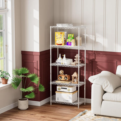 Golpart 4 Tier Adjustable Storage Shelves Metal Utility Shelf Wire Shelving Unit Organizer Rack for Home Kitchen Office Bathroom Pantry Room 12" D x 18" W x 44" H