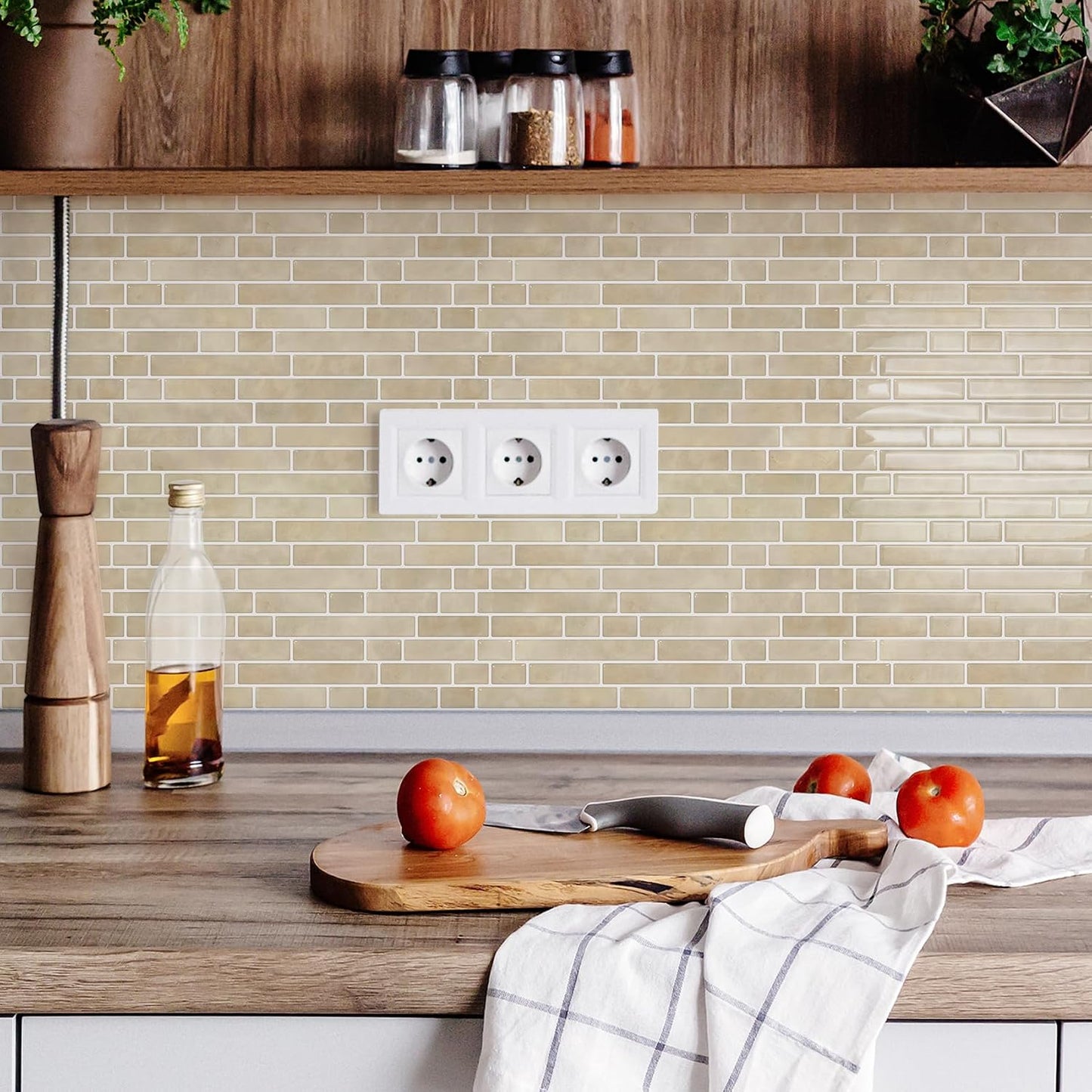 STICKGOO Peel and Stick Backsplash - 10 Sheets of 12”×12” - 3D Self Adhesive Peel and Stick Tile Backsplash for Kitchen & Bathroom