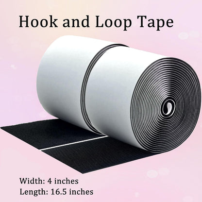 2 Inch x33 Feet Adhesive Hook and Loop Tape,Nylon Heavy Duty Tape Fasteners,Black Double Sided Self Adhesive Interlocking Tape Can Be Used to Fix Screen Window Sofa Cushions Carpet Wall Hanging