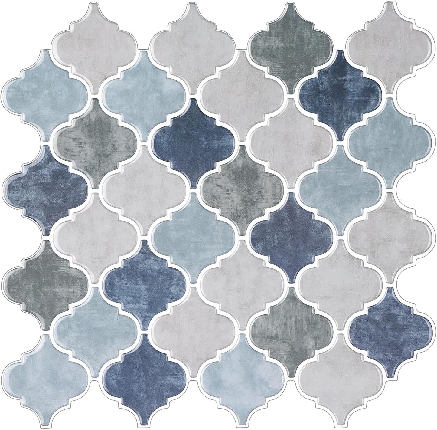 Arabesque Peel and Stick Backsplash for Kitchen, Thicker Design 3D Self Adhesive Wall Tiles, 12"x12" Peel and Stick Wall Tiles, Dark Grey 10-Sheet Stick on Tiles for Kitchen and Bathroom.
