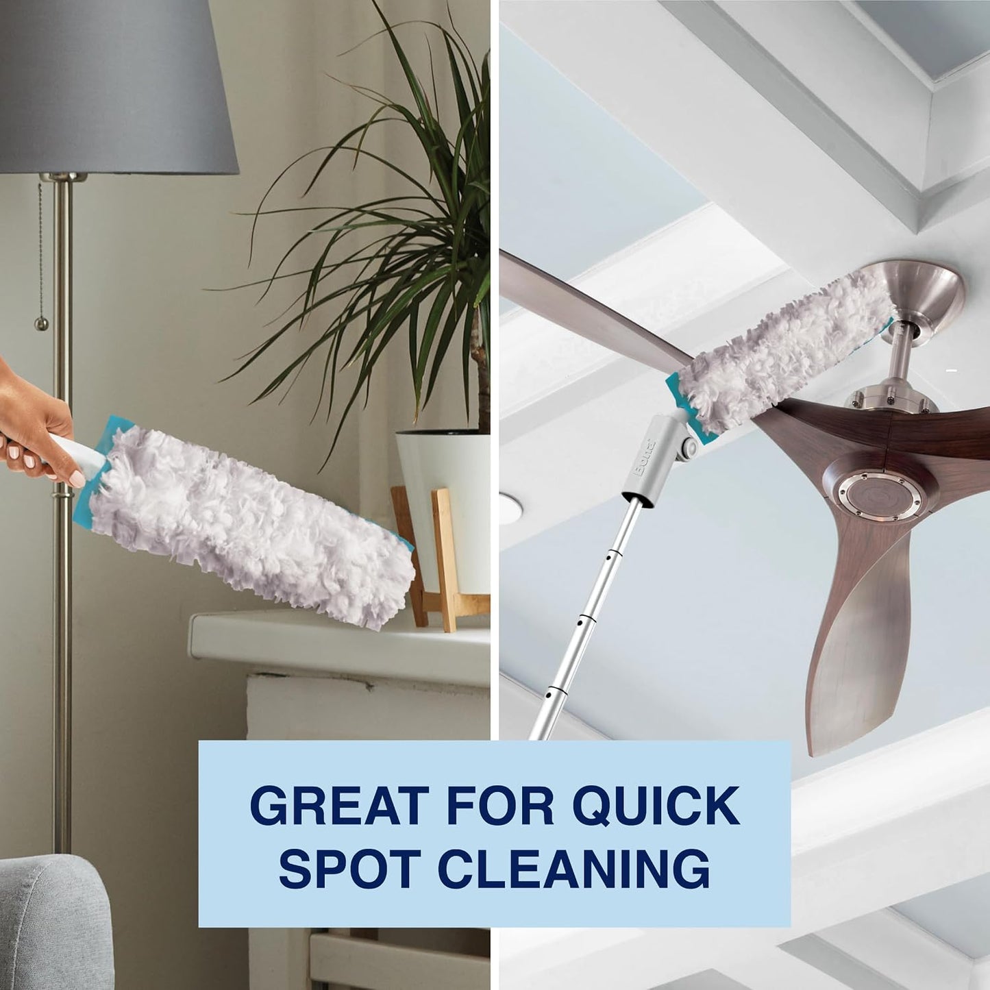 Bona High Performance Dusting System - 1 Extendable Handle, 3 Disposable Dusters, 1 Reusable Duster, & 1 Storage Bag - Extendable Dusting Kit