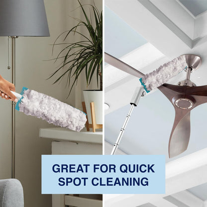 Bona High Performance Dusting System - 1 Extendable Handle, 3 Disposable Dusters, 1 Reusable Duster, & 1 Storage Bag - Extendable Dusting Kit