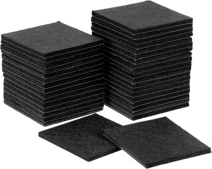 uxcell Furniture Pads, 36Pcs 1.5" - Square Self Adhesive Felt Furniture Pads, Floor Protectors for Furniture Feet Chairs Legs Hardwood Floors (Black)