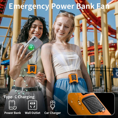 Socool 10000mAh Portable Waist Fan Clip on Wearable Belt Personal Fan Rechargeable Battery operated With 5 Speeds & Flashlight Neck Hands-Free 40H Cooling For Outdoor Camping Travel (Gray）