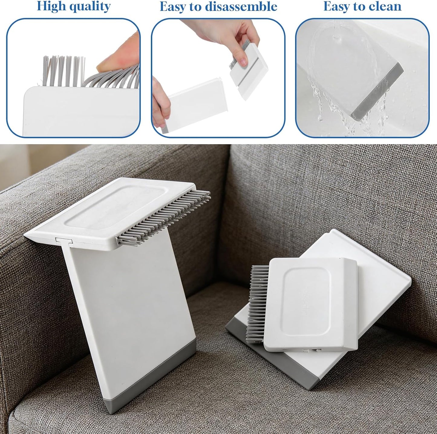 Kitchen Sink Squeegee and Countertop Brush, 3 in 1 Small Squeegee for Kitchen Sink, Countertop, Bathroom Mirror, Window Glass, Wet Dry Messes on Tiles, Stove