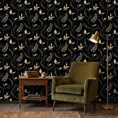 Sage Green and Blue Leaf Peel and Stick Wallpaper Modern Removable Self Adhesive Waterproof Renter Friendly Wall Covering for Bathroom and Accent Walls 17.7in x 88.5in