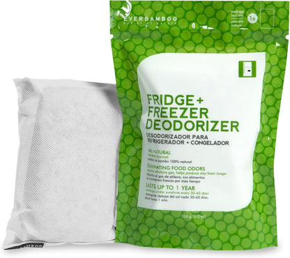 Ever Bamboo Fridge & Freezer Deodorizer - Natural Bamboo Charcoal Odor Absorber, 150g. Twin pack