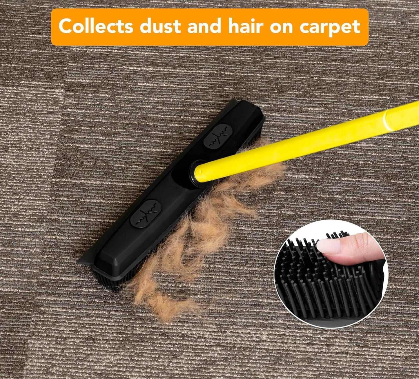 FURemover Pet Hair Removal Rubber Broom, 18" Broom Head