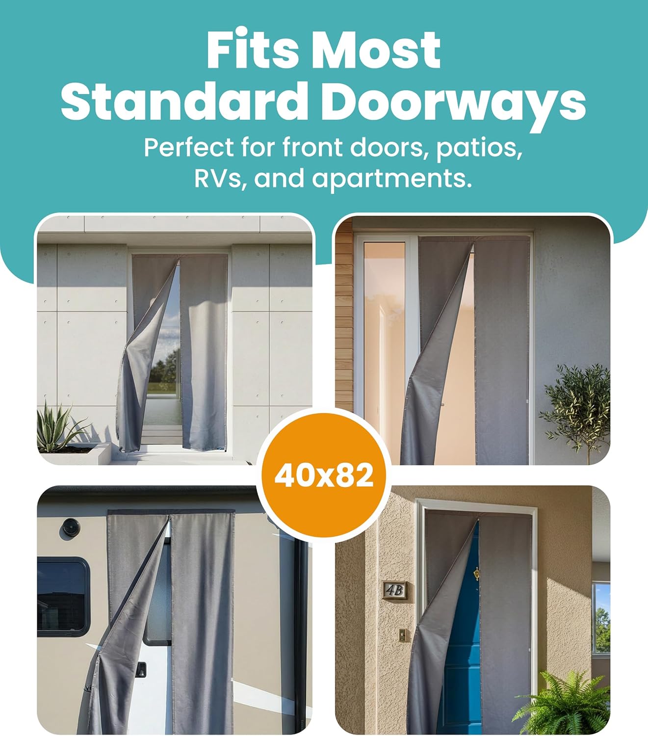 Flux Phenom Magnetic Screen Door - Bugs Out, Breeze in - 9min Install Auto-Sealing Heavy Duty Double Stitched Mesh, 52 Magnets, Hands Free Sliding & Patio Doors Net, Pet & Kid Friendly, 38 x 82 Inch