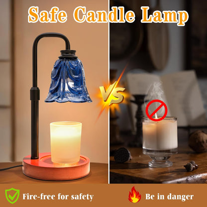 Candle Warmer Lamp with Timer Dimmer, Adjustable Height Pink Tulip Candle Wax Warmer, Christmas Birthday Gift for Mom Women,House Warming Gifts for New Home Bedroom Decor,Flower Pink