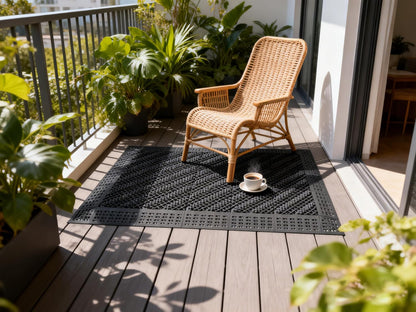 Heavy Duty Outdoor Boot Scraper Mat, 29.5" x 17.5" | Mud & Snow Doormat with Stiff Nylon Bristles, Modular Interlocking Shoe Cleaner for Garden 1.37" Thick