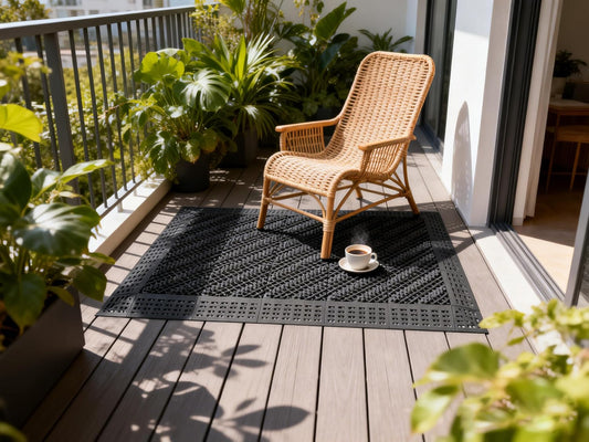 Heavy Duty Outdoor Boot Scraper Mat, 29.5" x 17.5" | Mud & Snow Doormat with Stiff Nylon Bristles, Modular Interlocking Shoe Cleaner for Garden 1.37" Thick