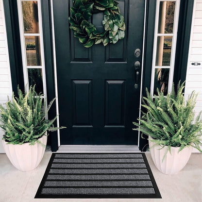 ubdyo Extra Durable Door Mat - Dirt Trapping Outdoor Welcome Mats - Non-Slip Outdoor Indoor Entrance - Low Profile Front Doormat (30" x 17", Bright Brown)