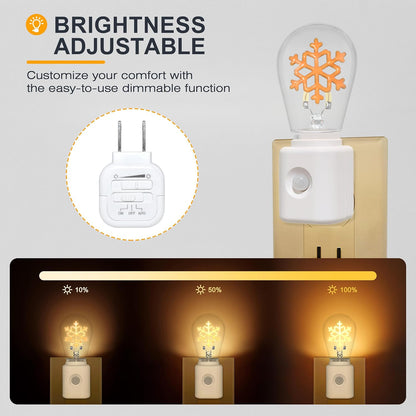 LED Motion Sensor Night Light, [1 Pack] Motion Activated Night Light, 2200K Amber, Adjustable Brightness, Motion Sensor Light Indoor Plug in for Nursery, Kids, Bedroom, Bathroom Nightlight