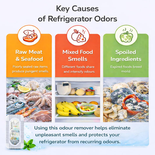 Refrigerator Deodorizer Bad Odor Eliminator - Activated Charcoal Odor Absorber | Fridge Deodorizer Chemical-Free Air Freshener & Freezer Smell Remover- Outperforms Baking Soda for Fridge. (2 Pack).
