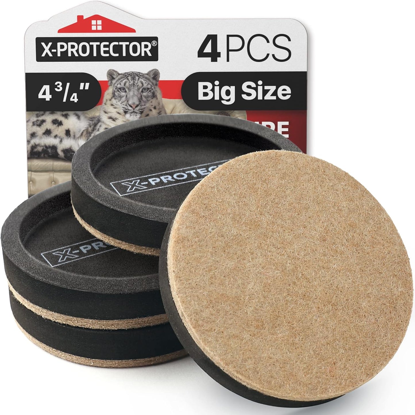 X-Protector Felt Furniture Sliders for Hardwood Floors 24 PCS 1” - Self-Adhesive Furniture Slider - Heavy-Duty Furniture Movers for Hard Surfaces - Felt Sliders - Move Your Furniture Easily!