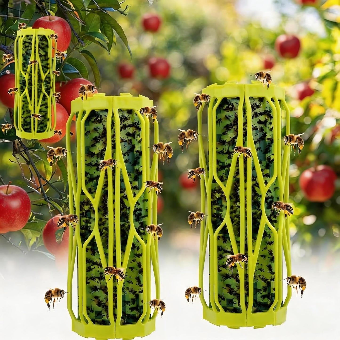 2 Pack Wasp Trap Outdoor Hanging Carpenter Bee Traps for Outside, Fly Wasp Catcher Fly Trap Indoor Killer Hunter for Hornet, Gnat, Mosquito, Flying Insect
