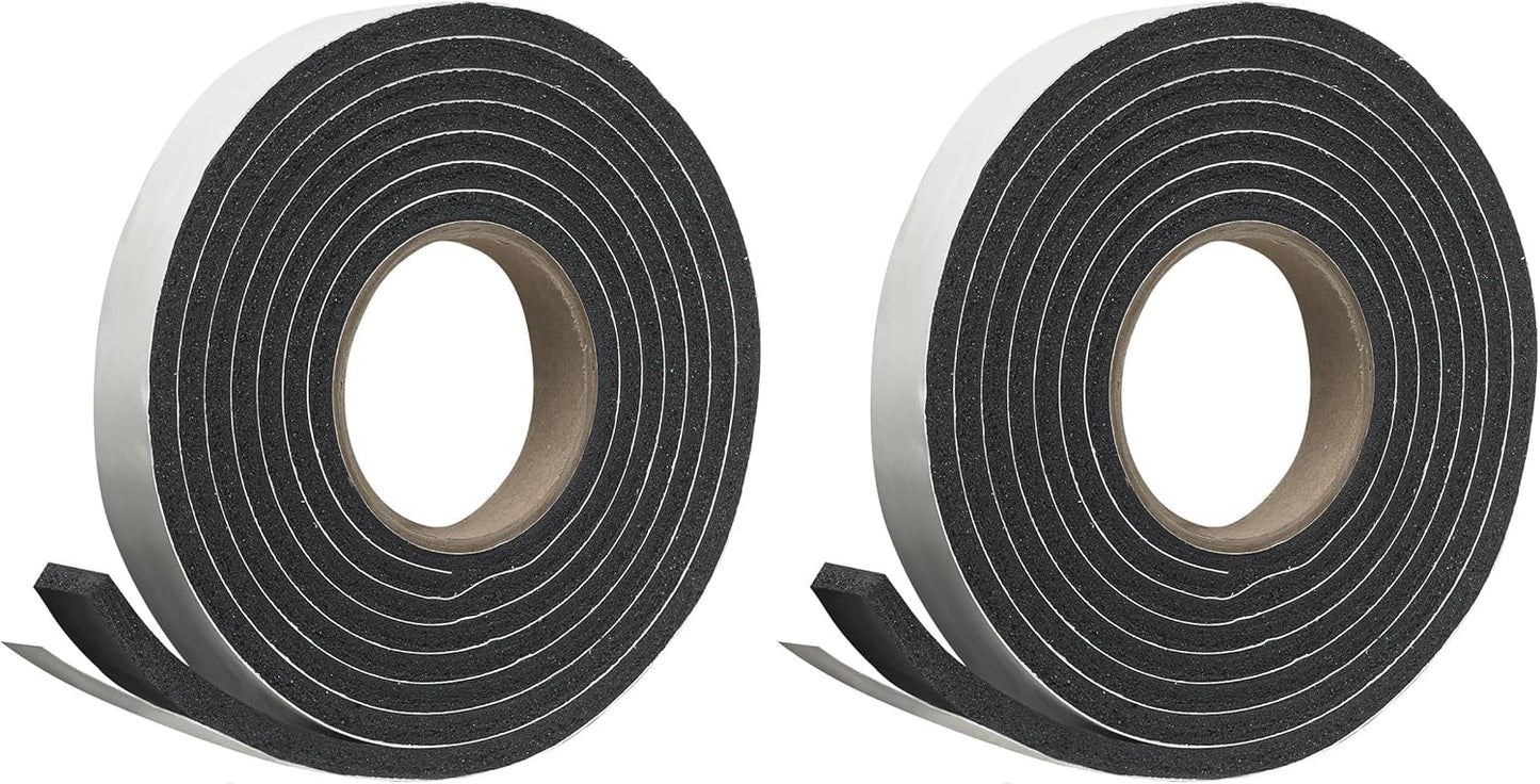 Frost King R338H Self-Stick Rubber Foam Weatherseal, 3/8"W, 3/16"T, Black|Blacks
