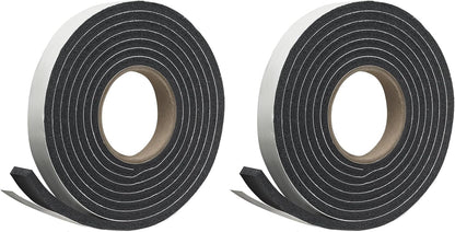 Frost King R338H Self-Stick Rubber Foam Weatherseal, 3/8"W, 3/16"T, Black|Blacks
