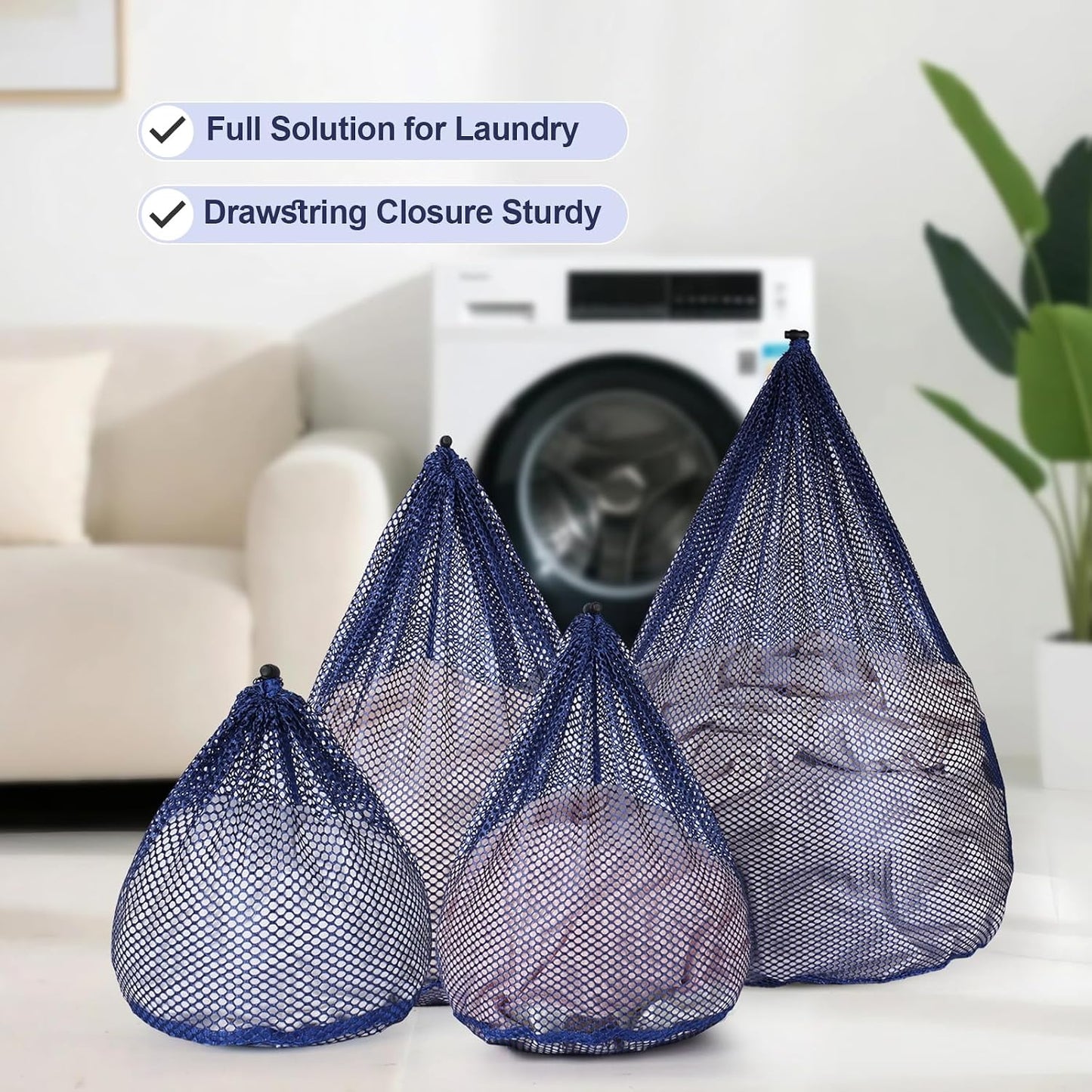 3 Pack XXL Mesh Laundry Bags for Delicates, Extra Large Laundry Wash Bags for Clothes,Bed Linen,Toys with Drawstring Closure Sturdy(3 XXLarge 28 x 26 Inches)