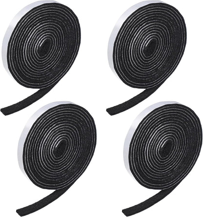 Zonon 4 Rolls 120 Inch Felt Strip with Adhesive Backing Felt Tapes Furniture Strip Rolls Self Stick Heavy Duty Polyester for Protecting Furniture and DIY Adhesive(Black,0.5 Inch)