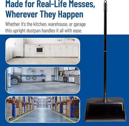 Carlisle FoodService Products Duo-Pan 36" Short Upright Dust Pan & Broom Set, Black