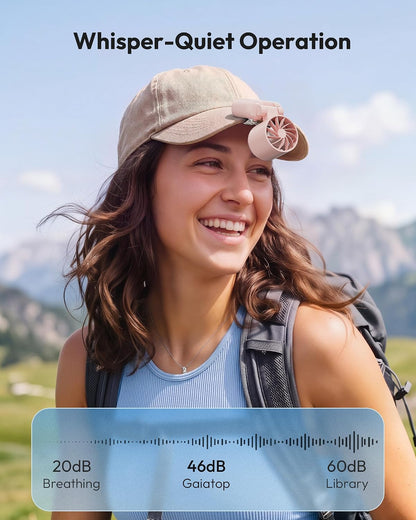 Gaiatop Mini Clip on Fan Portable, 180° Adjustable Personal Hat Fan Clip On, 3-in-1 Hands-Free Mini Portable Fans, Only 2.4 oz, 3-Speed Rechargeable, Outdoor Sports Travel Essentials, Women Men, Black
