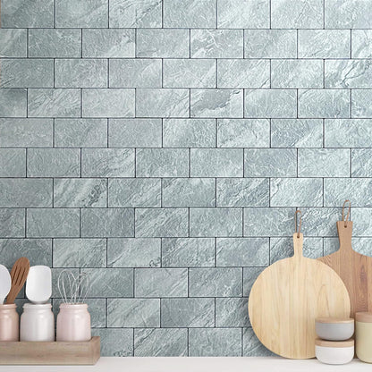 DICOFUN 10-Sheet Polished White Thick PVC Peel and Stick Backsplash, Ceramic Look Subway Tile White Kitchen Backsplash Peel and Stick Wall Tiles