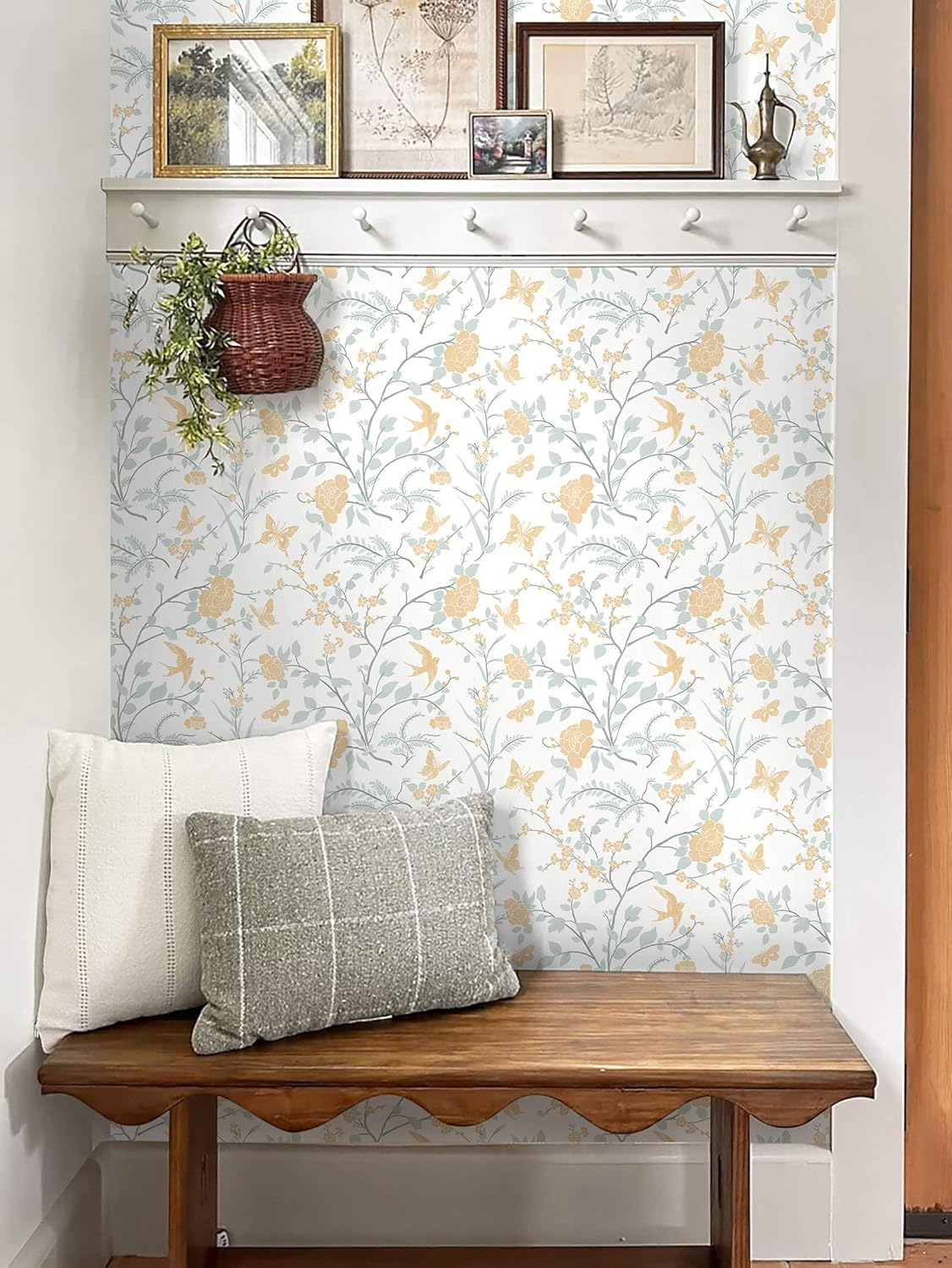 Boho Wallpaper Neutral Peel and Stick Wallpaper 78.7"x17.3" Geometric Wall Paper Beige and White Contact Paper Textured Removable Vinyl Waterproof for Bedroom Farmhouse Kitchen Bathroom