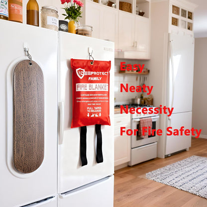 ASTM & CE Certified Fire Blanket - 39"x39" Fiberglass Emergency Blanket for Kitchen, Grill & Car | 1-Pack