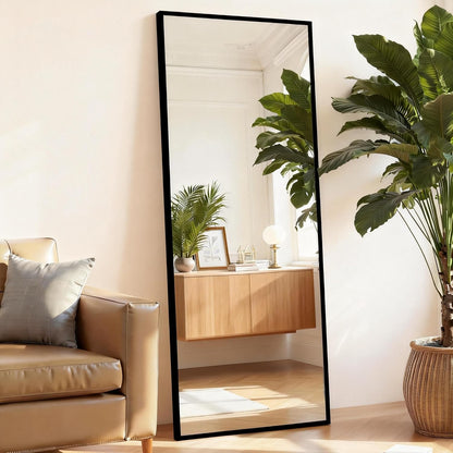 Arched Mirror Full Length, Upgraded 16"x59" Body Wall Mirrors with Shatter-Proof Glass, Floor Standing, Hanging or Leaning, Tall Arch Mirror with Stand Aluminum Alloy Frame for Bedroom Cloakroom