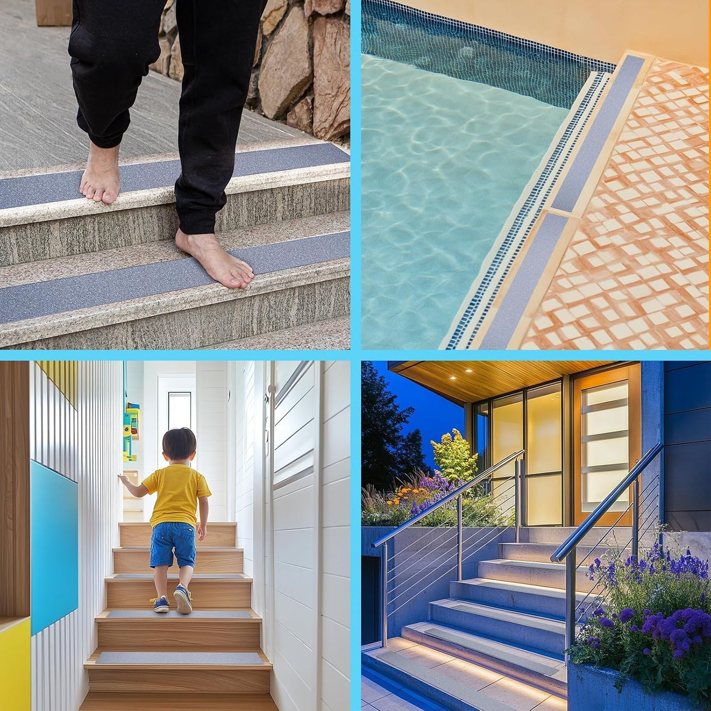 Lifegrip Anti Slip Tape, 4 Inch x 15 Foot Non-Slip Traction Grip Tape for Stairs, Waterproof Stair Treads Grip Non Slip, Non Skid Tape for Steps, Outdoor Black Grip Tape (4" X 15')