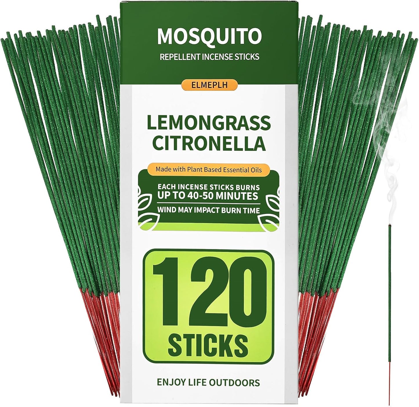Mosquito Repellent Incense Sticks 40 Pieces per Box - Citronella Incense Sticks or Outdoor Patio/Citronella Oil/Lemongrass and Rosemary Oil/Made with Natural Based Essential