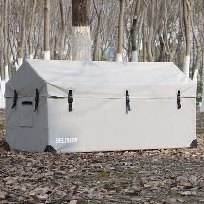 174 US Gallon Outdoor Storage Box Waterproof Soft Shell Tarpaulin Deck Box for Patio Furniture Outdoor Cushions, Throw Pillows, Garden Tools