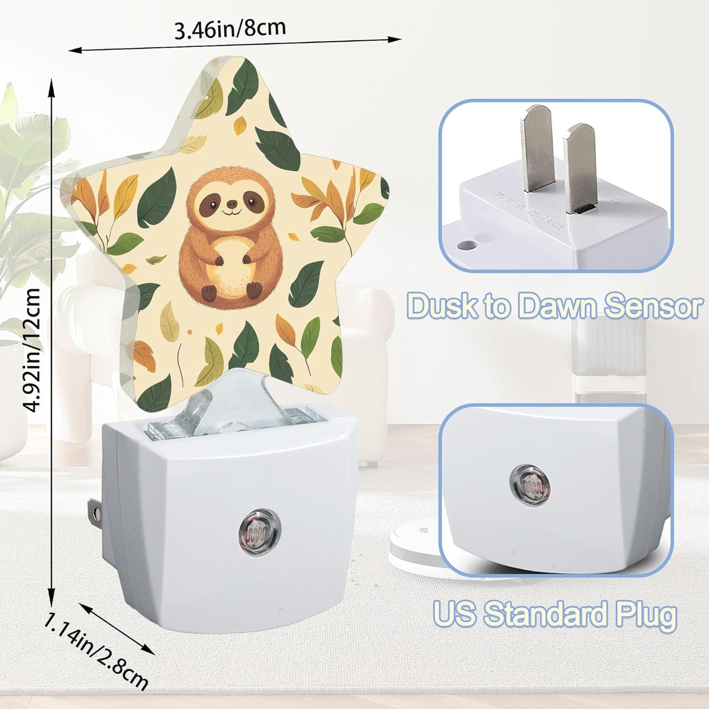 Lavender Butterfly Nightlight,Summer Flowers Star Night Lights Plug into Wall Decorations for Bedroom Bathroom,Dusk to Dawn Sensor Kitchen Hallway Stairs Energy Efficient Desk Lamp