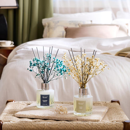Airkeep Reed Diffuser Set,3.38 fl oz (100 ml) - Clean Linen Oil Diffusers with 8 Reed Sticks,Home Fragrance Reed Diffuser for Bathroom Shelf Decor