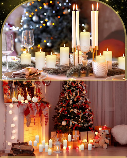 VIHOSE 9 Pack White Flameless Candles Set with Remote and Timer Flickering Flameless Battery Candles Flat Top LED Pillar for Wedding Outdoor Home Festival Decoration(D 3'' H 4'' 5'' 6'')