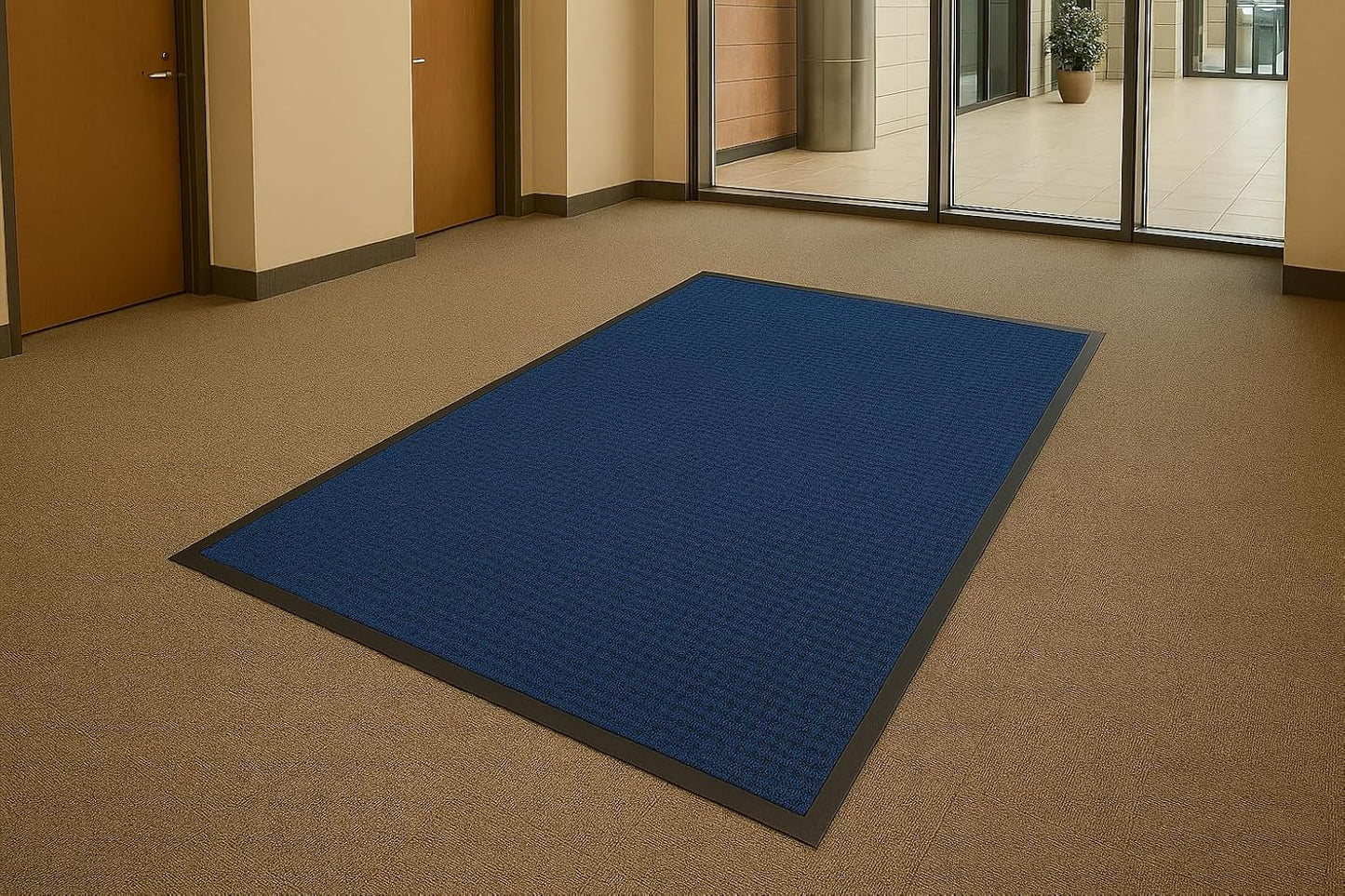 Guardian WaterGuard Indoor/Outdoor Wiper Scraper Floor Mat, Rubber/Nylon, 3'x4', Grey