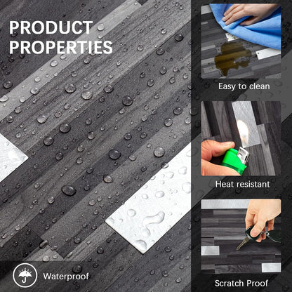 Midcard 10 Sheets Peel and Stick Backsplash PVC Wall Tile,for Kitchen Backsplash