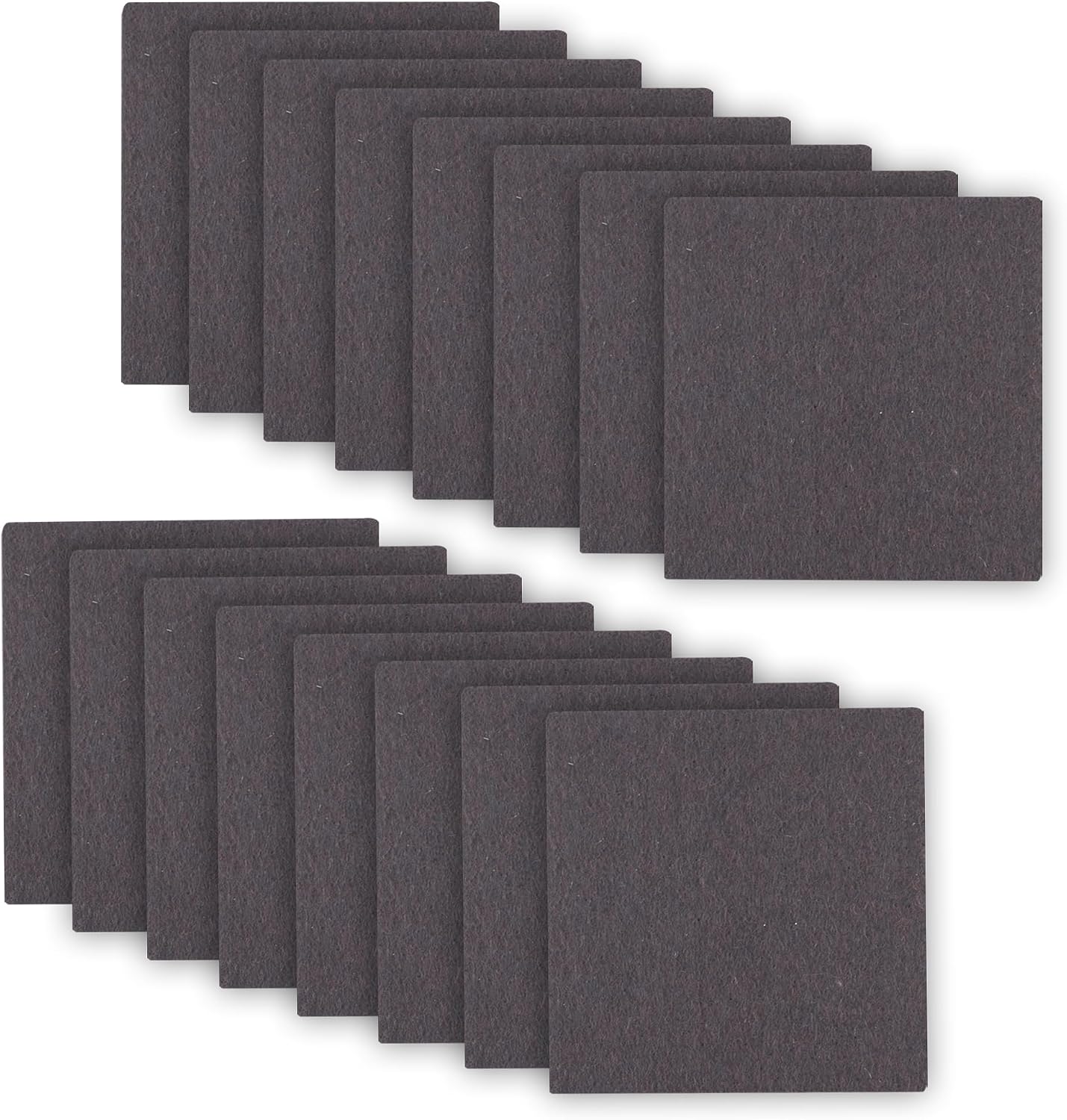 1.5inch Square Felt Furniture Pads, 16Pcs Self Adhesive Cuttable Felt Furniture Leg Pads Floor Protectors Furniture Sliders for Hardwoods Floors, Brown