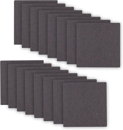 1.5inch Square Felt Furniture Pads, 16Pcs Self Adhesive Cuttable Felt Furniture Leg Pads Floor Protectors Furniture Sliders for Hardwoods Floors, Brown