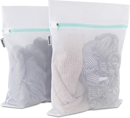Mamlyn Mesh Laundry Bag for Delicates, Wash Bag for Underwear and Lingerie, Makeup Organizer Bag (2 Small)